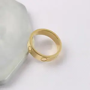 Waterproof Love Brand Ring Non Tarnish Waterproof Stainless Steel Gold Plated Love Finger Rings Women