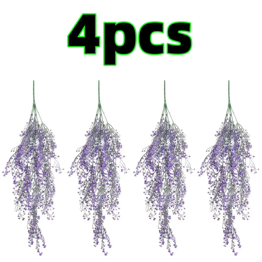 4 pack Artificial Ferns Plants Vine Plastic Plants Grass Leaves Foliage Vines Artificial Ivy Wall Plants for Spring Home Indoor Outdoor Wedding Table Centerpiece Party Easter Decor