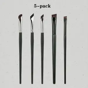5pcs Makeup Brush Set Eyebrow Liner Brush Aegyo Sal Brush Sickle Detail Eye Brush Beauty Tool Fine Small Brush Head Precisely Draw Brow Line and Aegyo Sal Sickle Shape Fits Eye Curve Beginner Friendly Perfect Eye Makeup Makeup Brushes Set