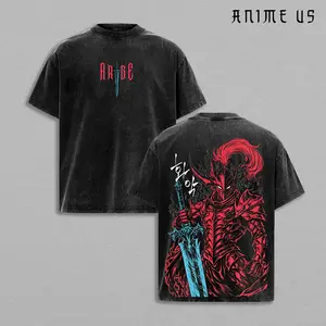 Igris Vintage Washed Oversized T-Shirt, Hoodie & Tanktop – Solo Leveling, Shadow Knight Commander Anime Graphic, Absolute Loyalty And Silent Blade Theme, Heavyweight Cotton Streetwear Unisex