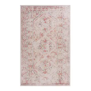 Kaden 4' x 6' Beige/ Machine Washable Low-Pile, Non-Slip, Non-Shedding, Foldable, Kid & Pet Friendly Area Rug