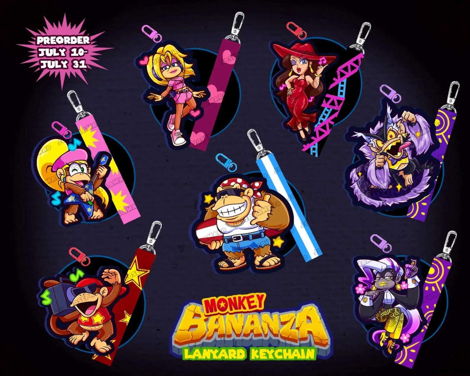 Monkey Bananza Lanyard Acrylic Keychain, Great For Daily Use Or As Thoughtful Little Gifts For Your Friends And Yourself