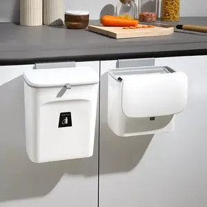 Multifunctional Wall Mounted Kitchen Trash Can, Hanging Trash Can with lid