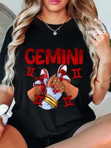 100% Cotton Gemini Queen Birthday Women Sneakers Zodiac Sign Bday T-Shirt