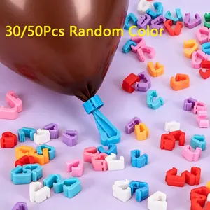 30Pcs/50Pcs Plastic Balloon Sealing Clips, U-Shaped Quick Knot Clips for Balloons, Reusable Sealing Clips for Party, Wedding, Birthday, Decoration
