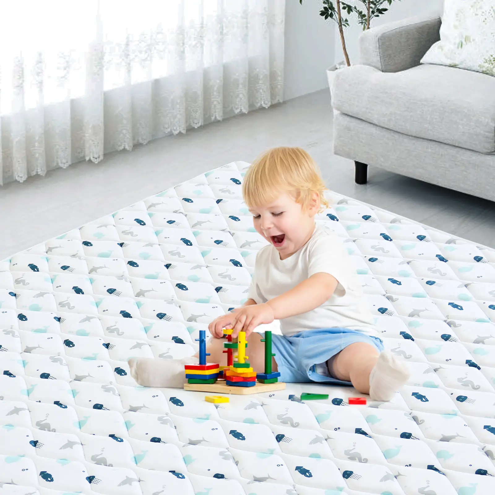 Thickened Foam Play Mat Playpen Mat - Washable Padded Non-slip Portable Indoor Outdoor Floor Mat Game Area Kids Crawling Tummy Time, Baby Gifts, Outdo