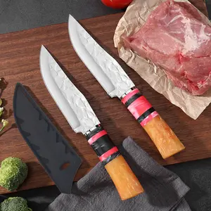 Kitchen Knife Set, BPA-Free Stainless Steel Meat Carving Knives with Blade Guards, Durable Chef Tools for Home & Restaurant Use, Steak Knives Set