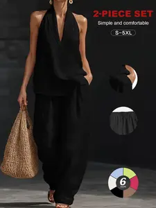 Bohemian Style Two-Piece Set | Strapless Top - Wide-Leg Pants Set | Ethnic Vintage Style | Suitable for Beach, Vacation, Casual Wear, Daily Outings | Breathable, Lightweight, Flowy