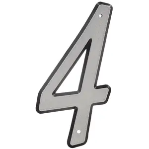 212 MAIN Classic Weatherproof 4 in. Nail-On Outdoor Reflective Plastic House Number Sign - 4-Pack Home Decor Sign