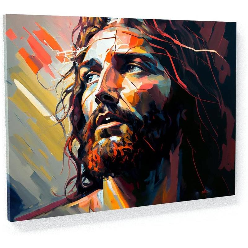 1 Count Sense Canvas Jesus 1 Canvas Art - Home Decor Wall Art Print Poster Painting Large 16x12inch Frameless