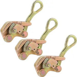 3 Pack 1T Cable Grip, 2204 lbs Wire Gripper, Wire Rope Tightener, Cable Pulling Tool, Carbon Steel Wire Stretcher with Swing Latch, Steel Cable Puller Tool for Wire Rope, Electricity, Industry