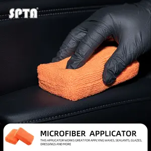 SPTA Microfiber Applicator Pads, Car Wash Sponge, Premium Microfiber Sponge and Cleaning Pads, Perfect for Effortless Wax, Sealant, and Conditioner Application