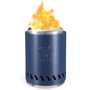 Tabletop Fire Pit, Low Smoke Camping Stove for Outdoor Patio, Pellet or Wood Fueled Portable Table Top Firepit with Travel Bag, Mini Sticks, Fireproof Mat, Safe Burning Indoor Outdoor Fireplace