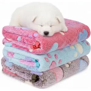Pet Blankets for Dogs Cats - 3Pack Heart Pattern Super Soft Fluffy Blankets for Small Medium Large Doggy Kitten (Heart, Small)