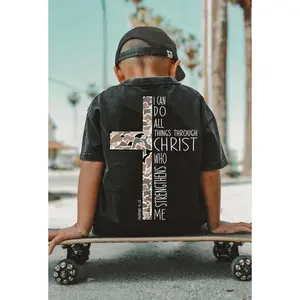 Youth Christ Strengthens Me T-Shirt, Youth Christian Shirt, Casual Daily Wear Tee For Son, Gifts for Daughter Apparel Made In The USA