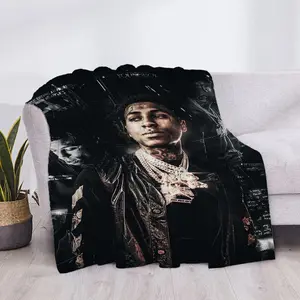 YoungBoy Never Broke Again Anime Flannel Blanket – Soft Cozy Throw for Bedroom, Dorm Room, Gaming Room, Sofa, Couch, Living Room, Travel & Movie Nights
