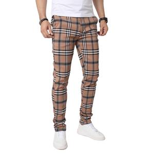 JUNBAOSS Herren Hosen Slim Fit Dehnbar Anzughose Karo Hose für Männer, Gerade Bein Mode Komfort Elastik Taille Hosen, Herren Casual Geschäft Golf Kleid Chino Hosen fathersdaygift