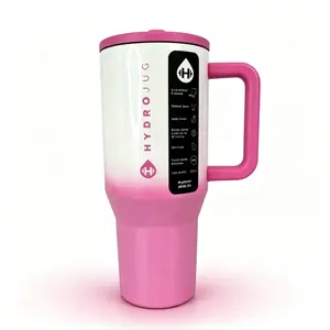 Pink Ombre HydroJug 32oz Insulated Tumbler with Handle | Car Cup Holder Friendly Stainless Steel Travel Mug for Gym & Daily Girl Lifestyle
