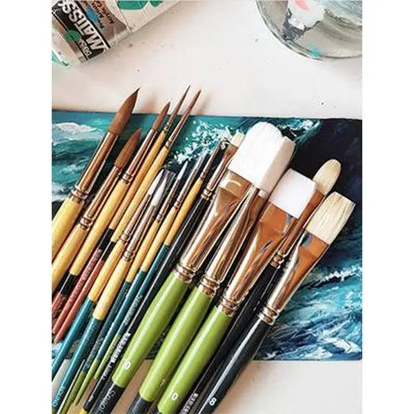 Princeton Snap! Brushes White Taklon Long Handle