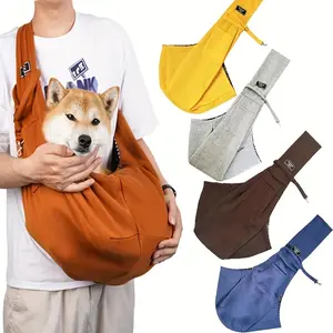 Luxury Large Capacity Pet Sling Carrier - Adjustable Snap Closure Strap, Comfortable Polyester Dog Bag for Easy Travel, Hands-Free Carrying, and Stress-Free Pet Transport
