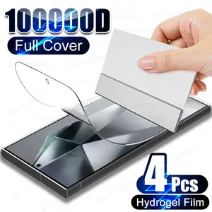 4PCS Hydrogel Film For Samsung Galaxy S24 S23 S22 S21 S20 Ultra Plus Fe A54 A34 A52 A53 A12 A32 A51 Full Cover Screen Protector