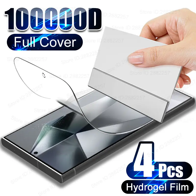 4PCS Hydrogel Film For Samsung Galaxy S24 S23 S22 S21 S20 Ultra Plus Fe A54 A34 A52 A53 A12 A32 A51 Full Cover Screen Protector