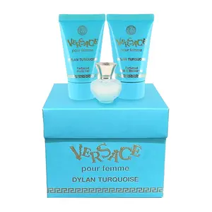 Dylan Turquoise by VERSACE 3 piece Mini Set: ( 5ml EDT, 25ml B/G & 25ml S/G ) for WOMEN Dylan Turquoise by VERSACE 3 piece Mini Set: ( 5ml EDT, 25ml B/G & 25ml S/G ) for WOMEN