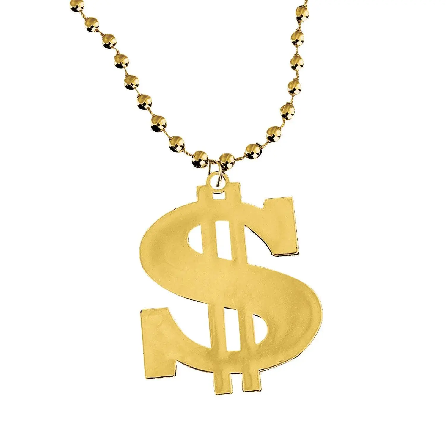 Bead Necklaces with Dollar Sign - 12 Pc.