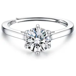 925 Silver Engagement Rings for Womens Simulated,Eternity,Promise Solitaire, Wedding,Cubic Zirconia,Adjustable,Bride,Round,Square,Diamond Rings for Womens