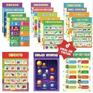16 Laminated Educational Posters for Kids - ABC, Math & More Laminated Poster Boards, Bright Wall Art for Classrooms, Room Decor (Ideal for Homeschool Learning)