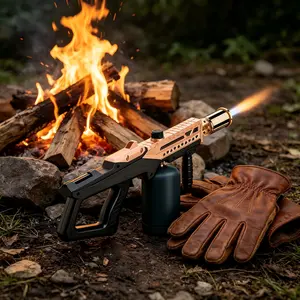 High Power Adjustable Flame Butane Torch Gun for BBQ Charcoal & Camping Fire Starter