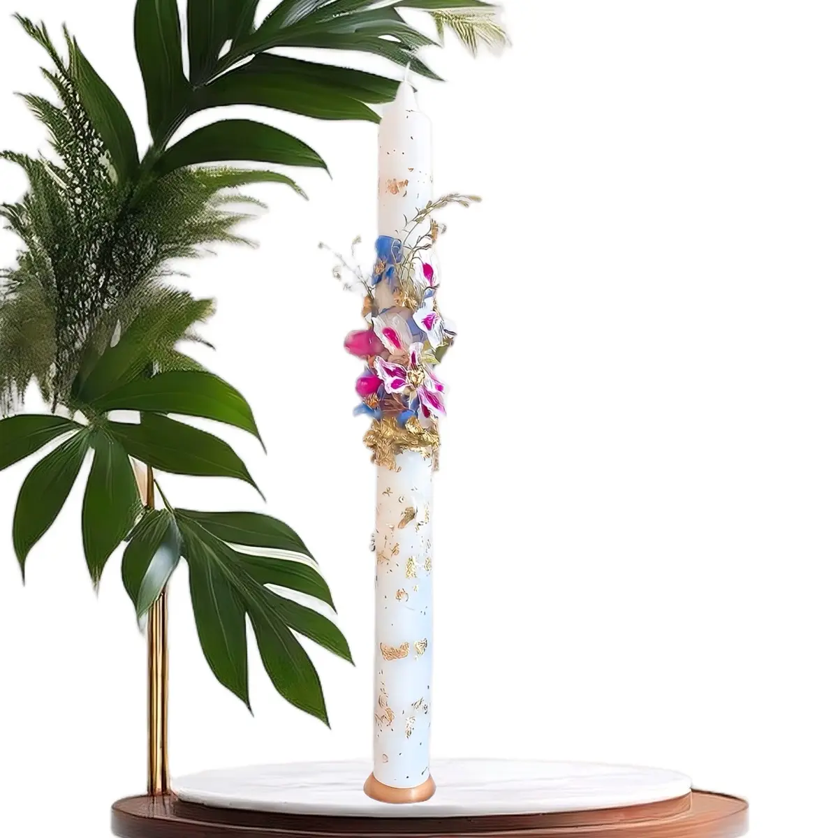 Reiki Infused Candles with Amethyst and Rose Quartz, Dried Flowers and Crystals - Perfect Holiday Gift for Home Decor - Ornaments Christmas Decoration