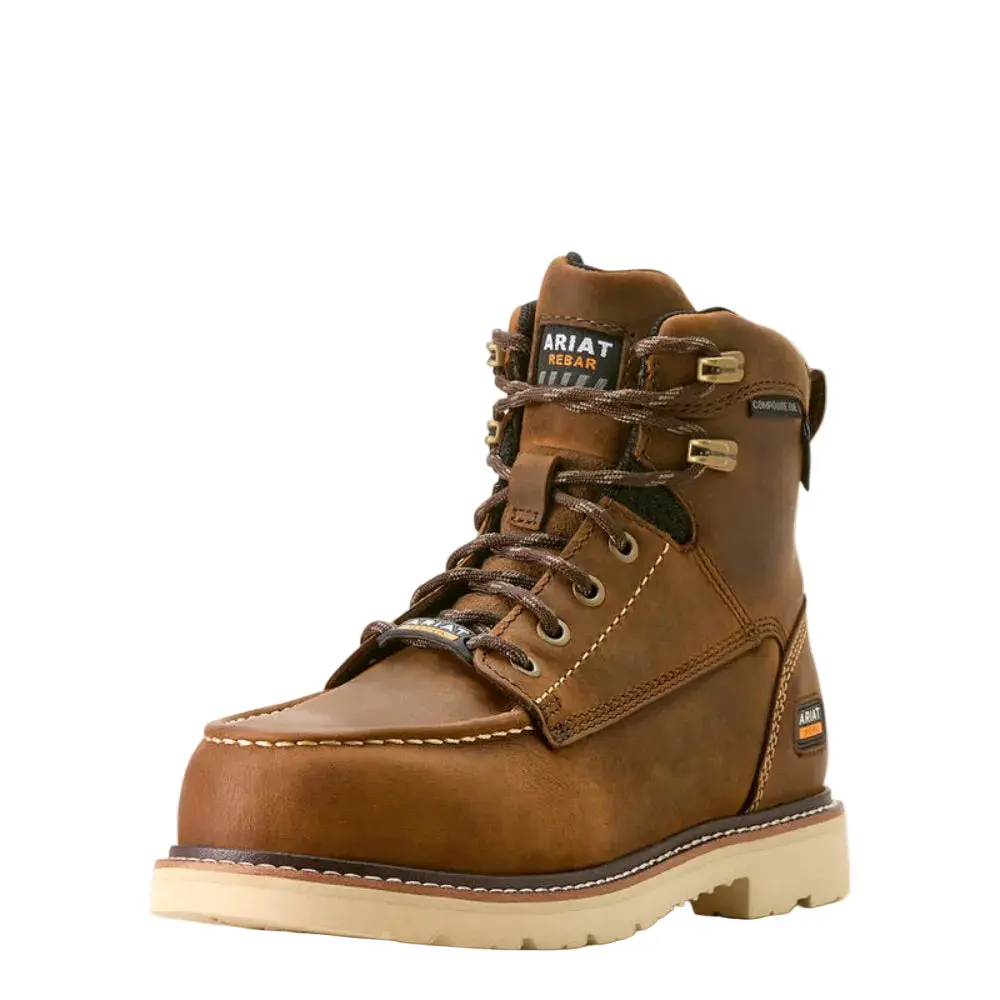 10053821 Ariat Women's Rebar Lift Waterproof Composite Toe Work Boot - Distressed Brown