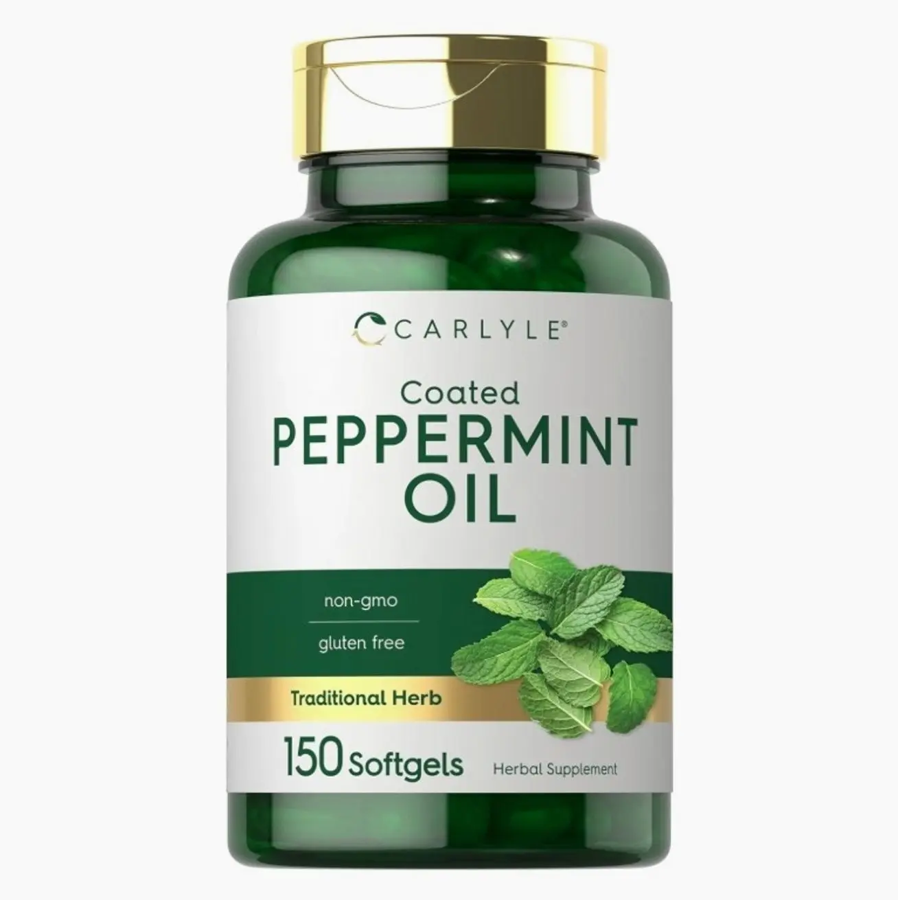 Peppermint Oil Capsules | 150 Softgels | Herbal Supplement | Non-GMO, Gluten Free