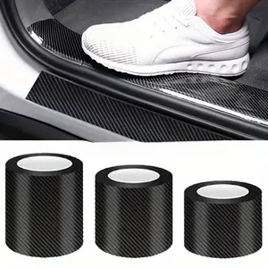 2rolls Carbon Fiber DIY Sticker, Protector Strip for Auto Door Sill, Anti-Scratch Tape with Nano Technology for Car Protection