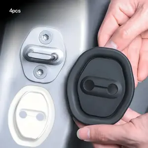 4PCS Door Latch Lock Cover, Silicone Door Latch Protection Car Decoration & Protection Door Latch, Universal Self Adhesive Door Lock Protection Most Vehicle Auto Accessories
