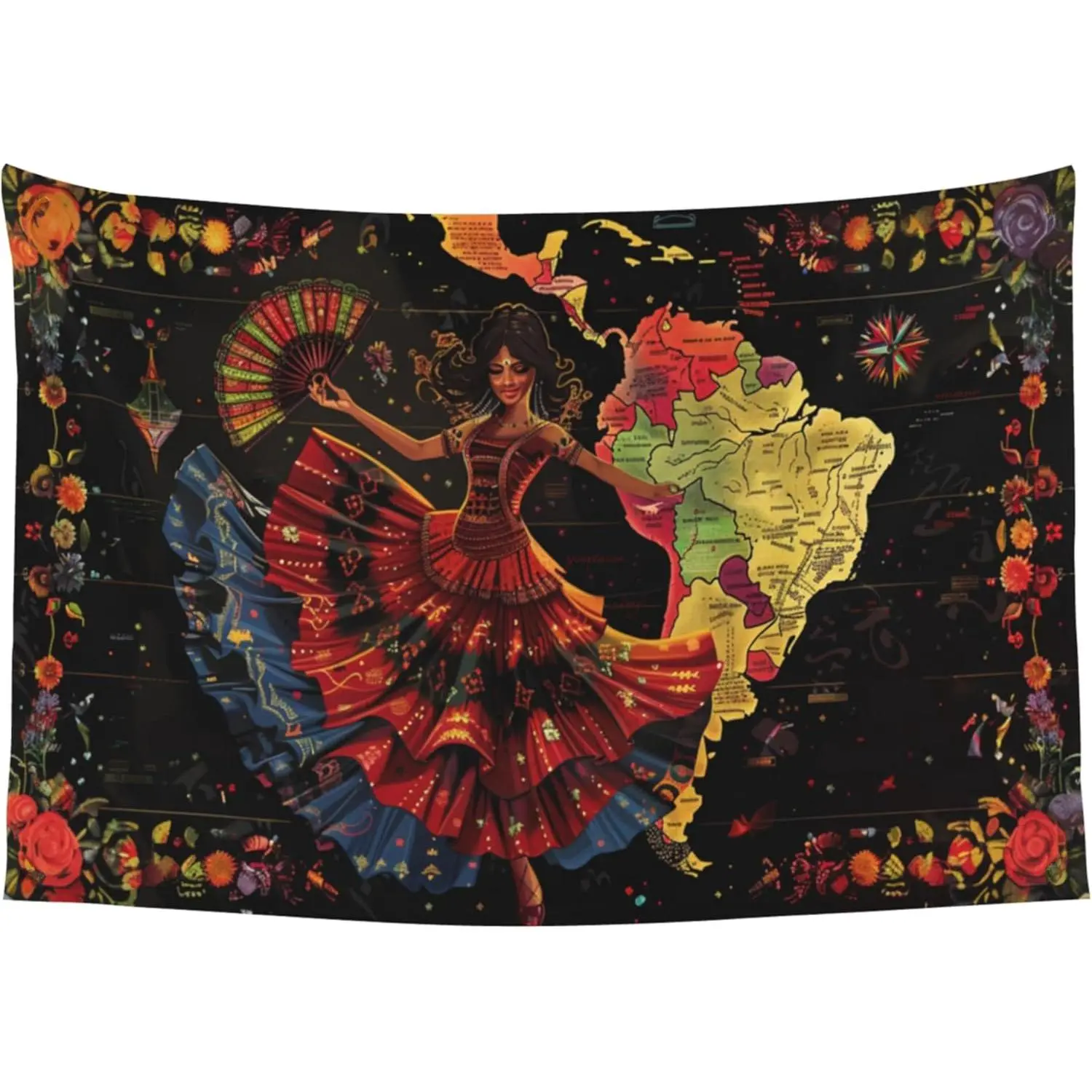 Hispanic Heritage Month 7 Banner Flag Wall Art Hanging,For Decorate Clubs Concerts Bars University Dormitories Living Rooms Bedrooms Decor Tapestry Parties,Gift
