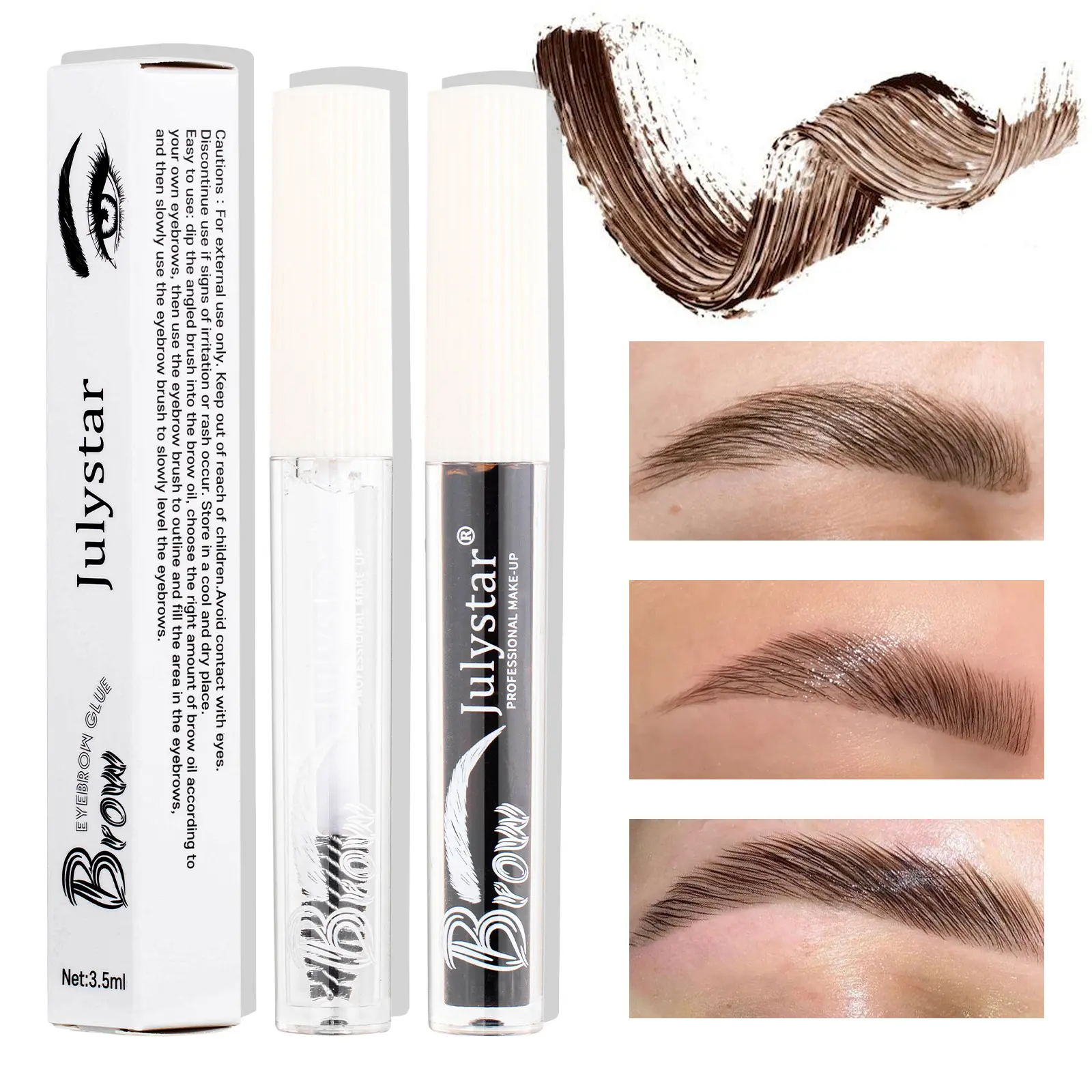Julystar Eyebrow Styling Liquid Waterproof Non-staining Styling Long-lasting Waterproof Natural Three-dimensional Liquid Quick-drying Eyebrow Gel Makeup Cosmetic