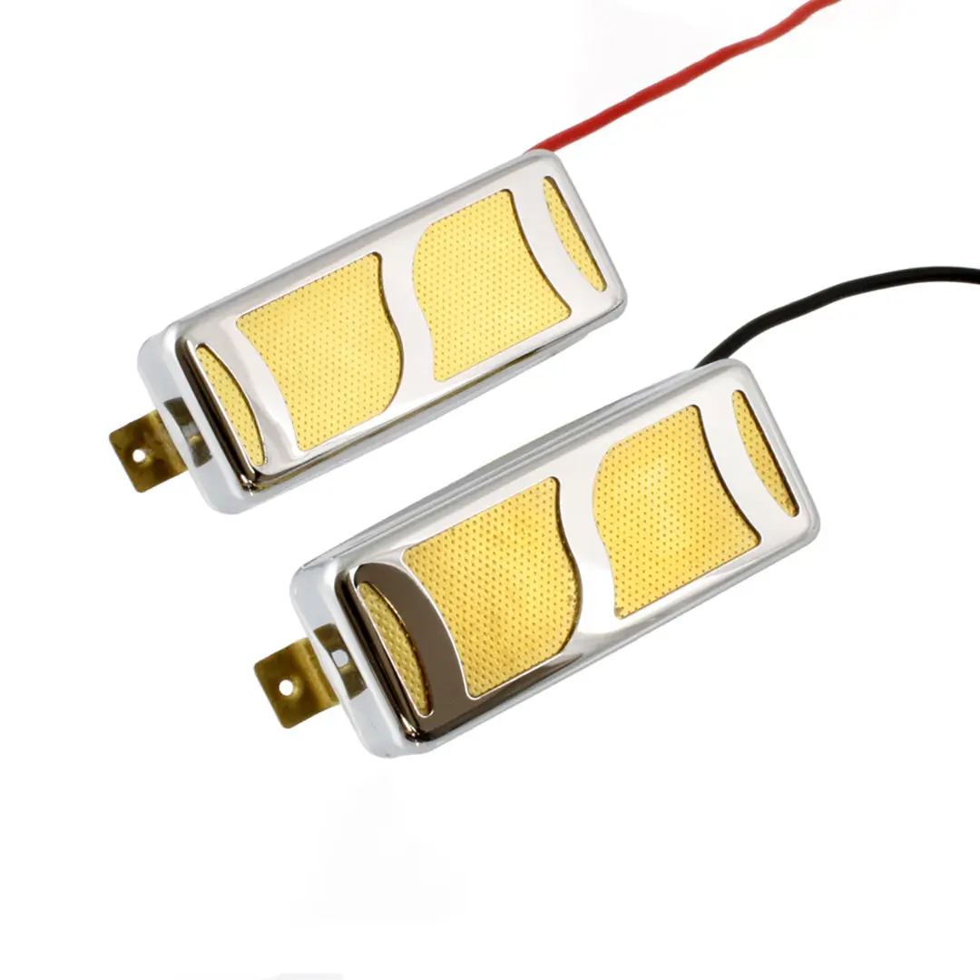 Guitar Pickups Set, PU-6197-010 Gold Foil Style with Chrome Cover, Lighter Accessory for Home Supplies