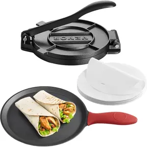 VEVOR Electric Tortilla Maker, 5.5 Inch Diameter Automatic Corn Tortilla Making Machine with Non-Stick Coating, Electric Chapatti Machine Suitable for Produce Sopes Gorditas Roti Pita Tortilla PizzaVEVOR Super Brand Day