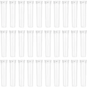 Vials for Flower Arrangements 2.8 Inch Floral Water Tubes Plastic Floral Vials with Caps (Clear, 30 Pack)