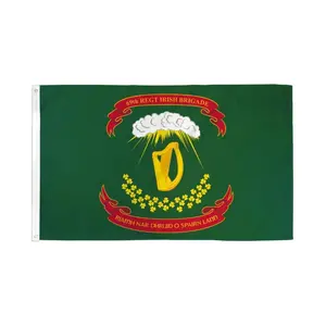 Irish Brigade Flag (3x5ft), Stitched Polyester Banner with Dye Sublimation Print, Header Tape for Home & Festive Party Backdrops
