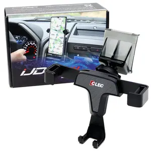 iJDMTOY Smartphone Gravity Holder w/Exact Fit Clip-On Dash Mount For 2015-2020 Ford F-150, 2017-2020 Ford Raptor (Won't Occupy Air Vent Opening)