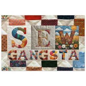 SEW GANGSTA Premium Semi-Glossy Paper Print Poster, 60cmx90cm/24inx36in, Art-Themed Wall Arts Home Decor, Ideal Room Wall Accent & Gift