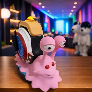 Inspired Den Den Mushi Mix ThousandSunny Version Controller Holder - Pink Snail Design with Blue and Red Accents for Gaming Setup