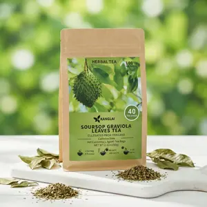 40 Premium Soursop Graviola Leaf Tea Bags, 100% Natural Pure Hoja Guanabana Tea, Handmade Detox Calm Sleep Tea, Sugar & Caffeine Free, Corn Fiber Tea Bags