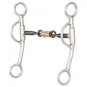 5 1/4" Kelly Silver Star Sweet Iron Mouth Snaffle Bit Copper Rollers Dog Bone