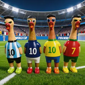 A Must-Have for Fans Soccer Player Screaming Chicken Toy, Novelty Squeaky Rubber Chicken Stress Relief Prank Toy, Funny Football Jersey Noisy Chicken Gag Gift for Fans, Party & Dog Chew Toy