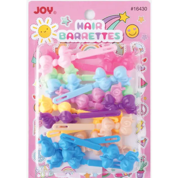 Joy Ribbon Barrettes, 24 Count, Assorted Multicolor