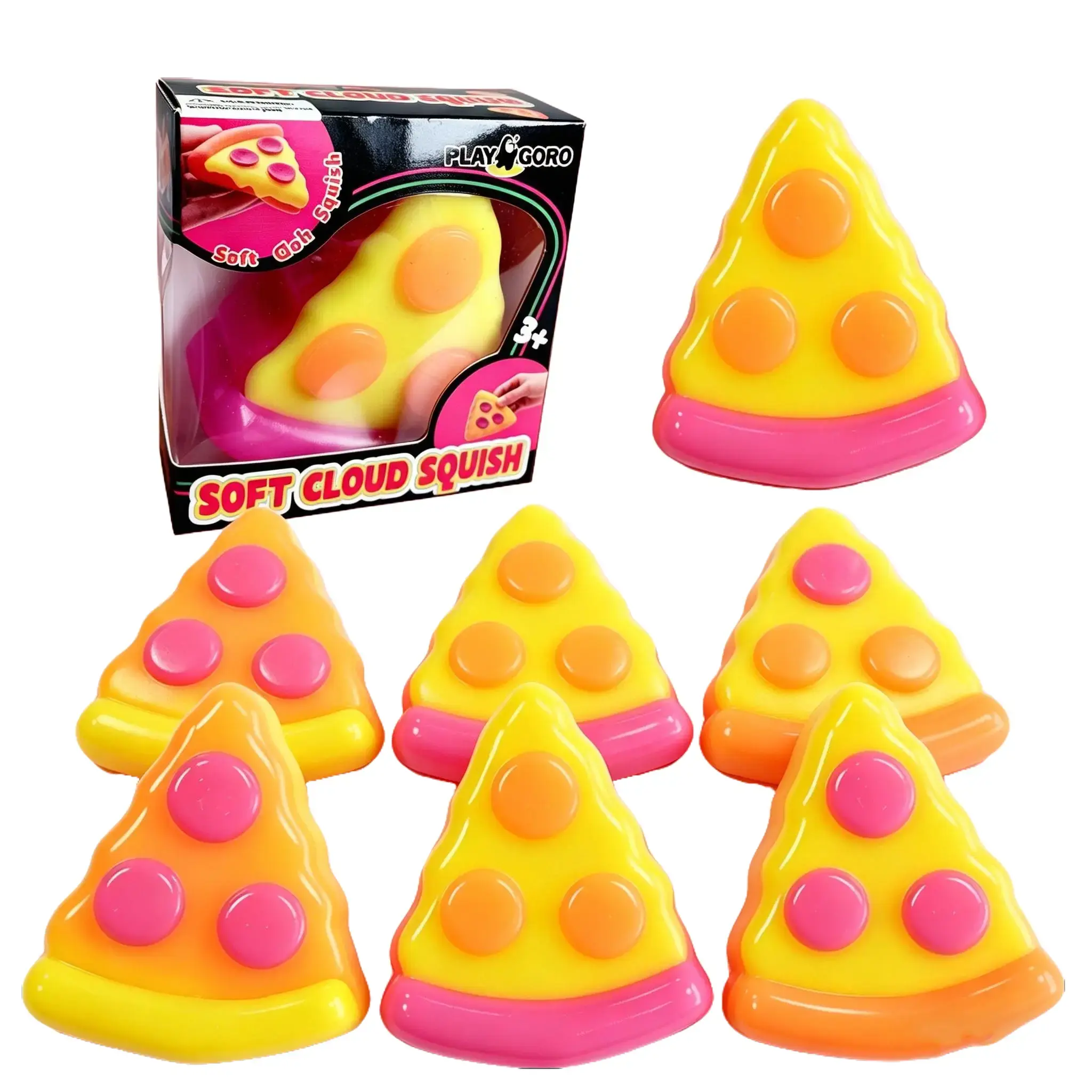 Pizza Squeeze Gift Box - Quiet Small Hand Strengthener, Mini Sensory Squeeze Toy for Stress Relief, Fine Motor Skills, Occupational Therapy, Easter Eggs Decoration (No Excessive Noise, For Kids)